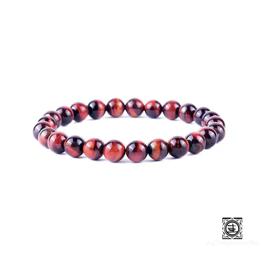 Bracelet En Pierre Naturelle D’oeil De Tigre Oeil Du Rouge / 19Cm 6Mm Bracelets