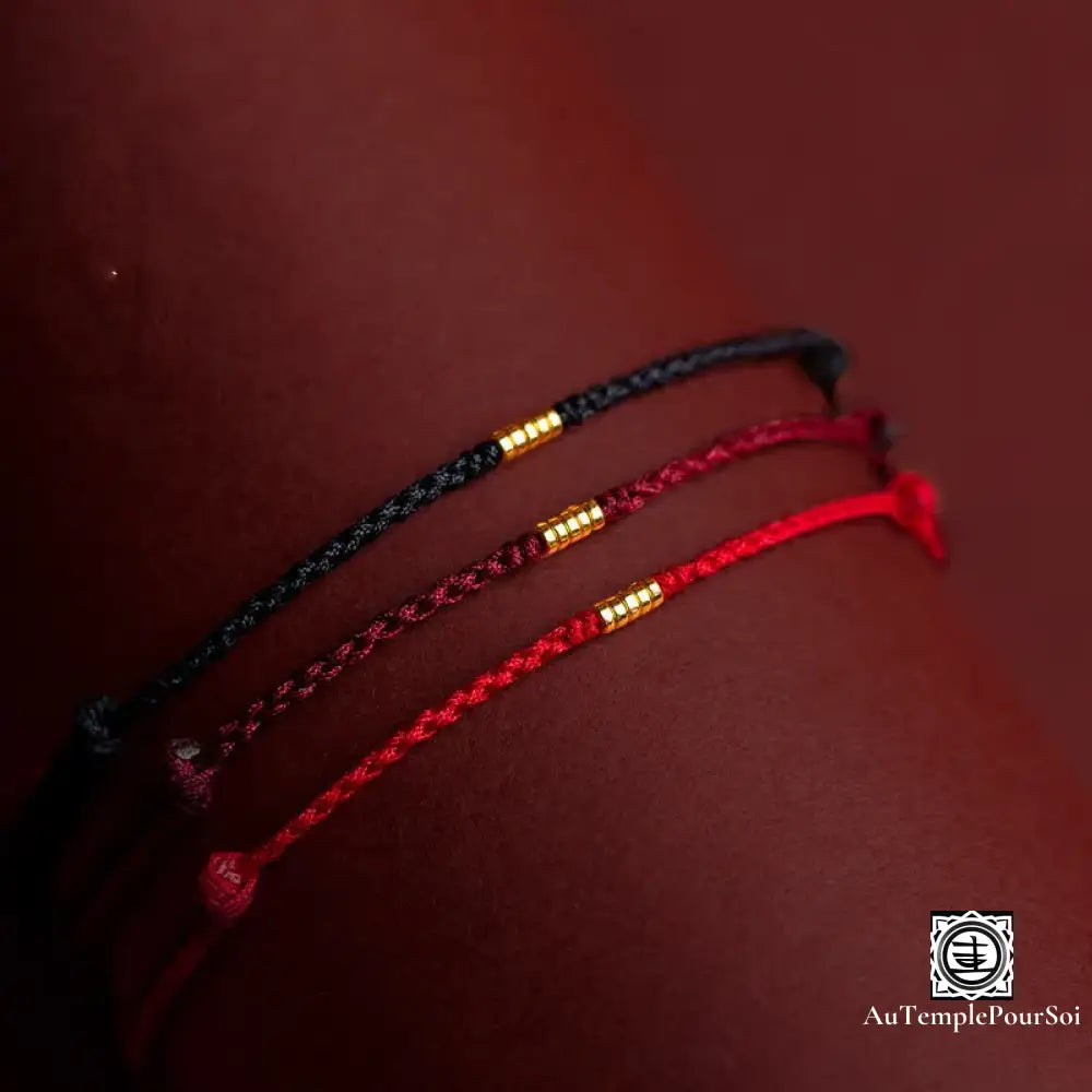 Bracelet Porte - Bonheur Intemporel En Corde Rouge - Élégance Unie Cuivre Bracelets