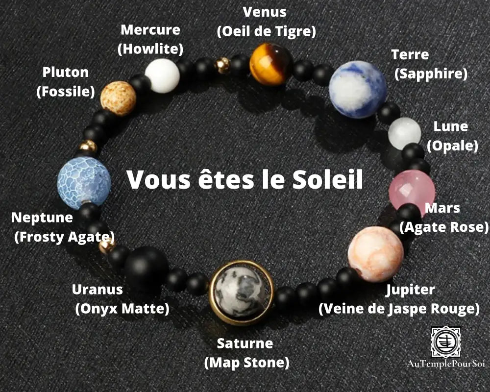 Bracelet ’Saturne’ En Pierres Naturelles