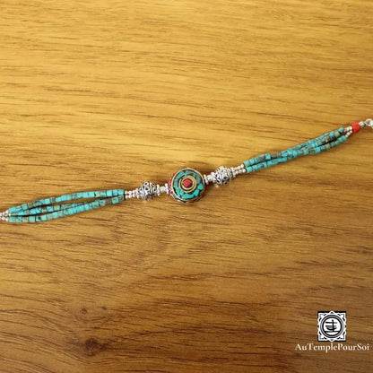 Bracelet ’Sillage D’annapurna’ En Argent Et Turquoise Tibétain Bracelet - Tibetain - Premium