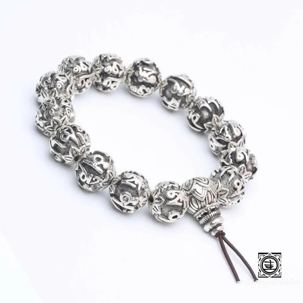 Bracelet ’Tashi Delek Heureux’ En Argent Du Tibet Bracelets