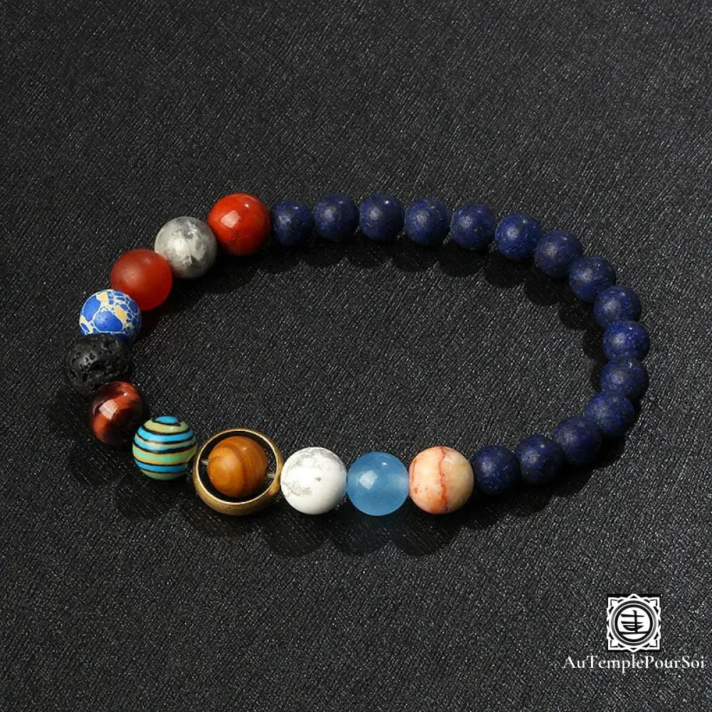 Bracelet ’Univers Bleu’ En Pierres Naturelles Femme 19Cm