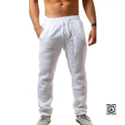 ’Brise De Bouddha’ Pantalon En Lin S 50-60 Kg / Blanc Offert Homme