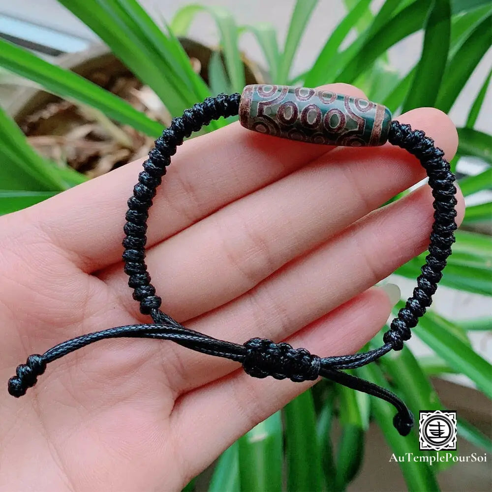 ’Chance Et Prospérité’ Bracelet En Agate Dzi 21 Yeux Agate - Dzi