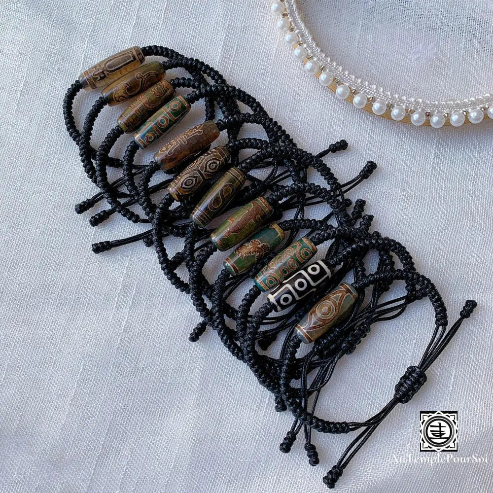 ’Chance Et Prospérité’ Bracelet En Agate Dzi Agate - Dzi