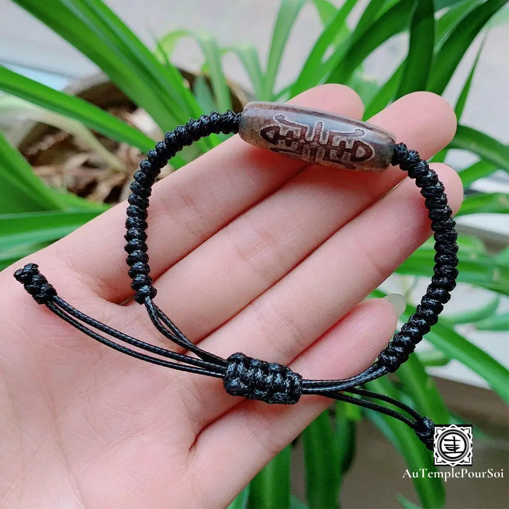 ’Chance Et Prospérité’ Bracelet En Agate Dzi Araignée Agate - Dzi