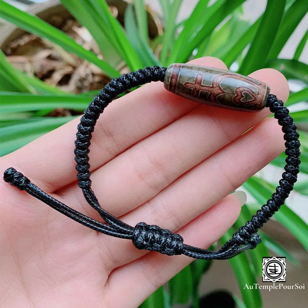 ’Chance Et Prospérité’ Bracelet En Agate Dzi Nectar Agate - Dzi