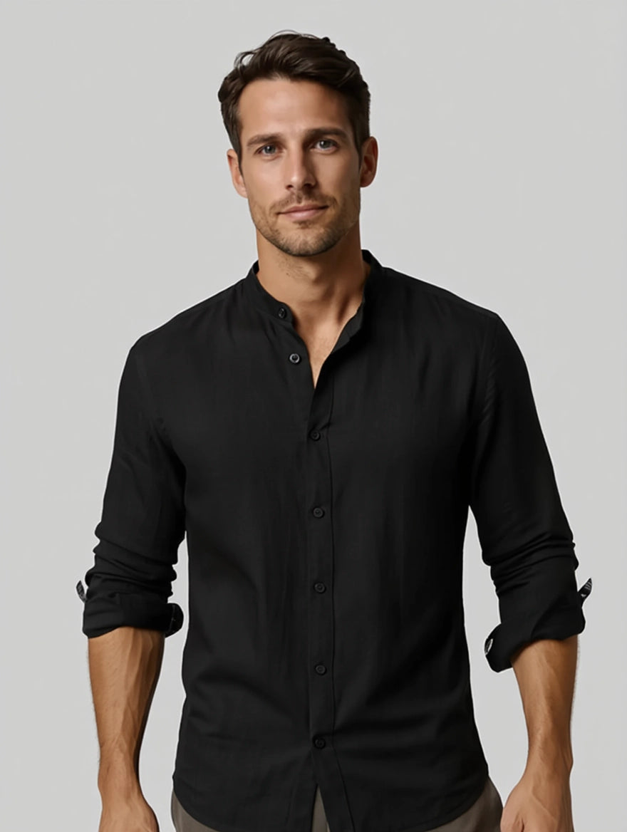 Pack de 3 Chemises en Lin Col Mao - "Légèreté & Élégance"