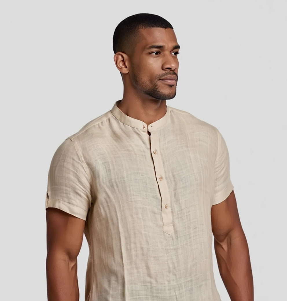 "Douceur" Chemise en lin à manches courtes