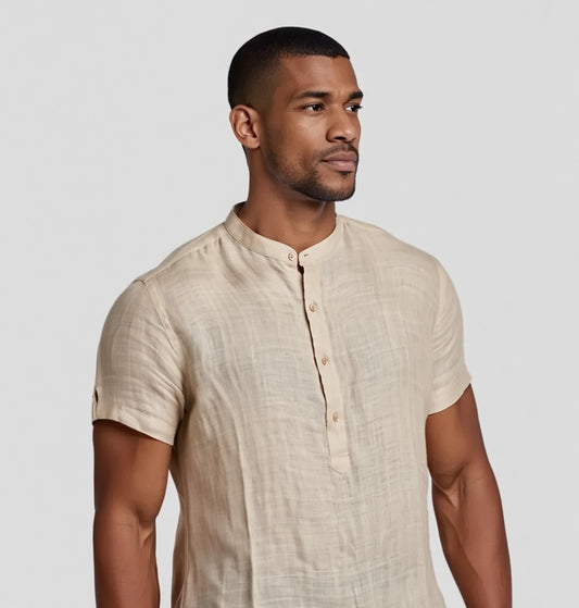 "Douceur" Chemise en lin à manches courtes