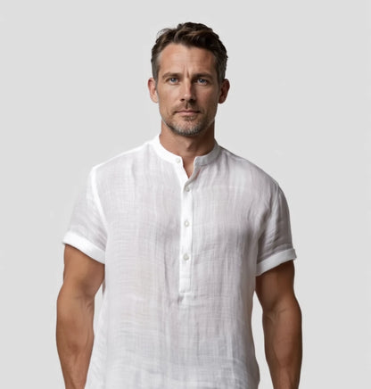 "Douceur" Chemise en lin à manches courtes