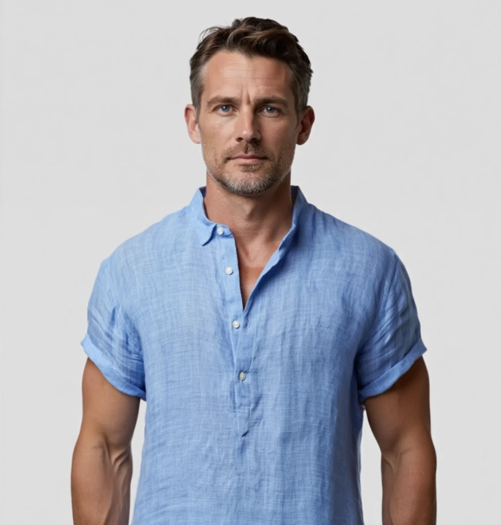 "Respire" Chemise en lin à manches courtes