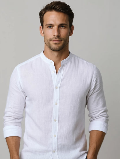 Pack 3 Chemises en Lin Col Mao "L’Essentiel Lin"