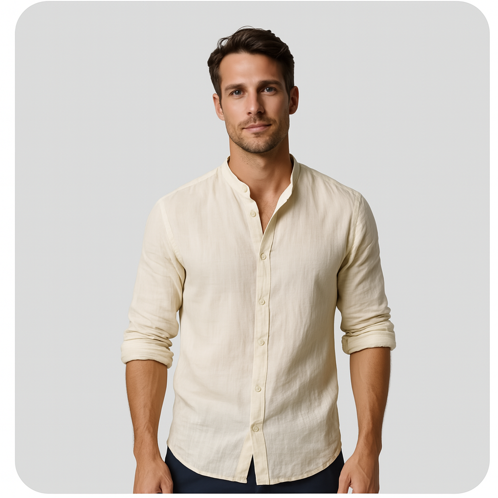 Pack 3 Chemises en Lin Col Mao "L’Essentiel Lin"