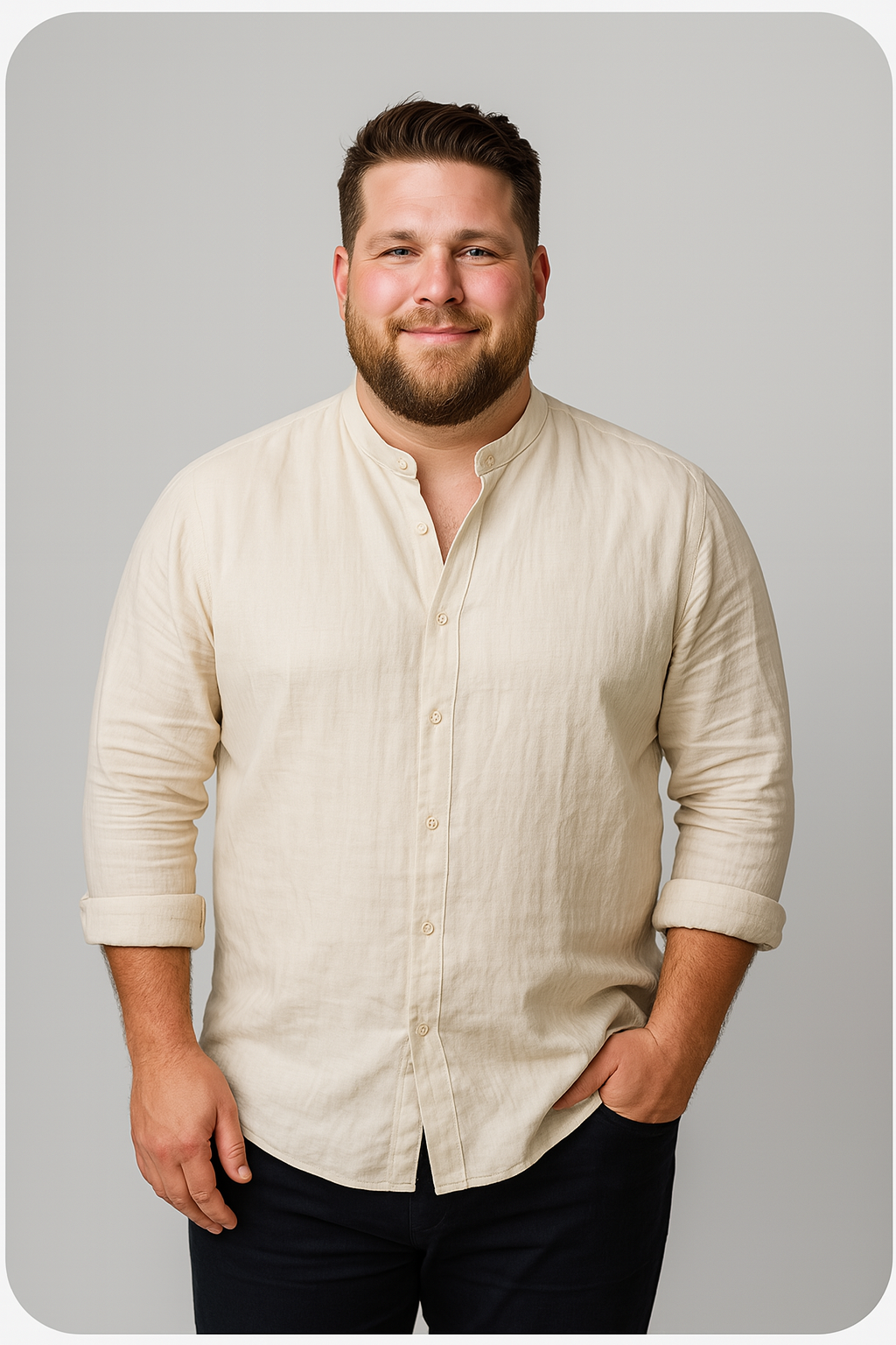 Pack 3 Chemises en Lin Col Mao "L’Essentiel Lin"