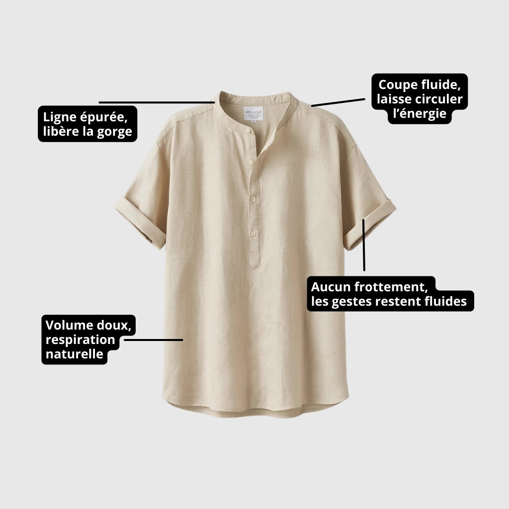 "Douceur" Chemise en lin à manches courtes