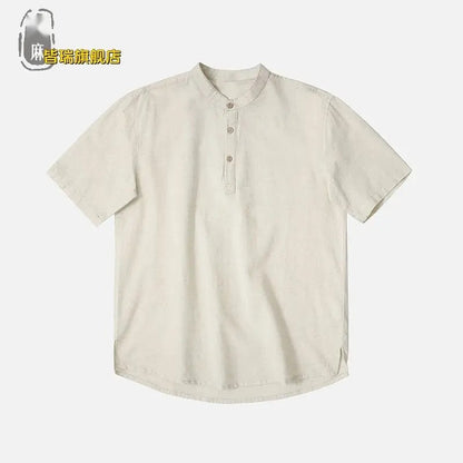 Chemise en Lin et Coton Col Mao