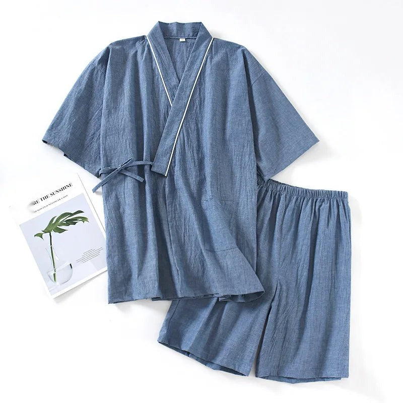 Pyjama Kimono Homme en Coton - Style Japonais Zen