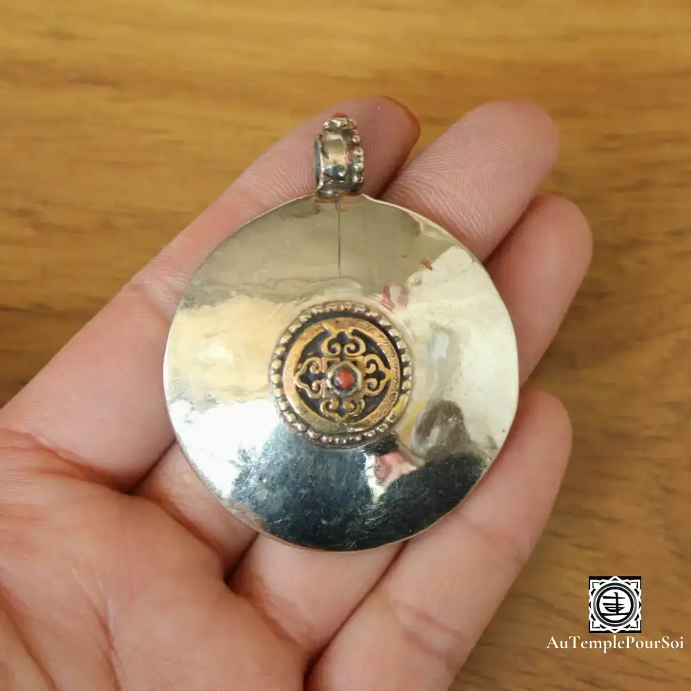 ’Cœur De Dorje’ - Amulette Népalaise En Turquoise Et Corail Pendentif - Tibet