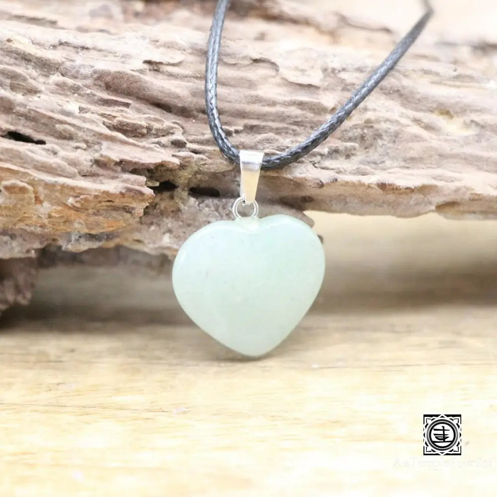 ’Coeur De Pierre’ Pendentif En Pierre Naturelle Aventurine Pendentif