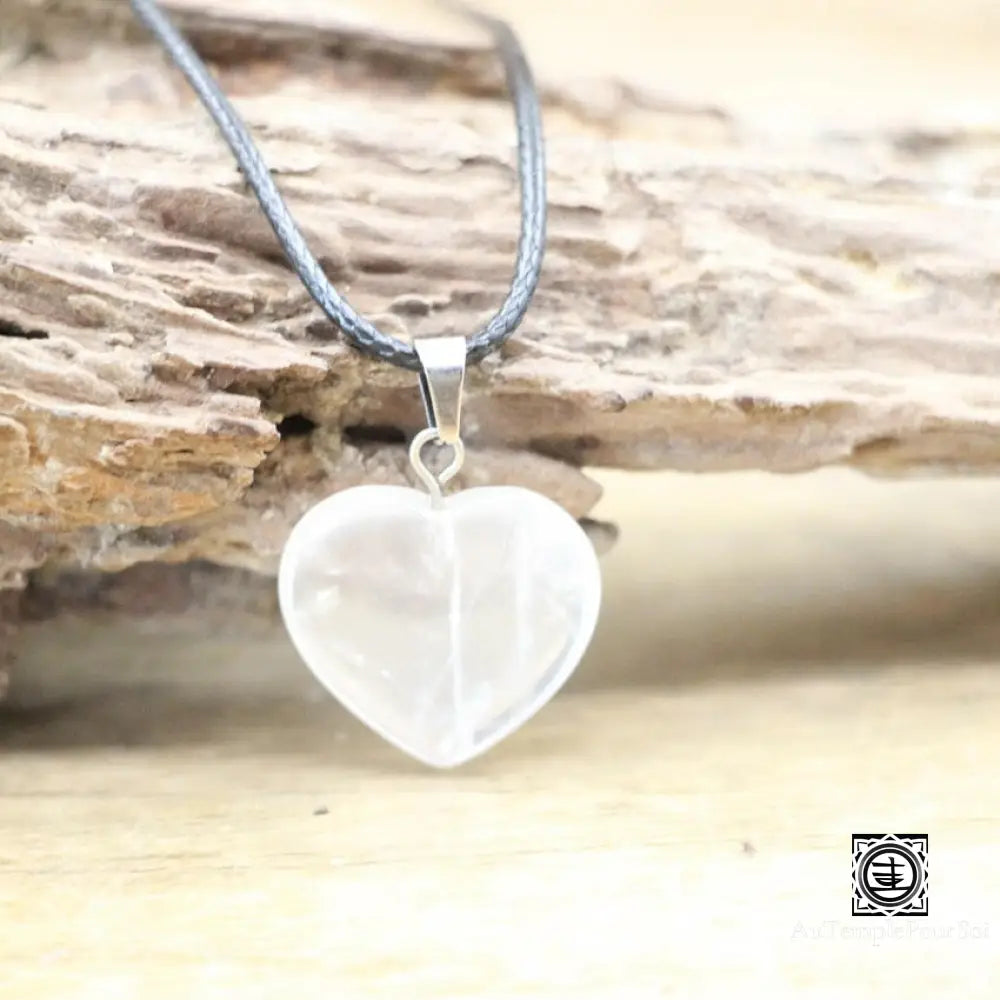 ’Coeur De Pierre’ Pendentif En Pierre Naturelle Crystal Quartz Pendentif