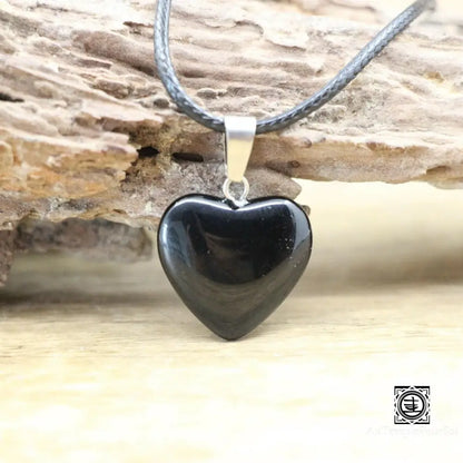 ’Coeur De Pierre’ Pendentif En Pierre Naturelle Obsidienne Pendentif