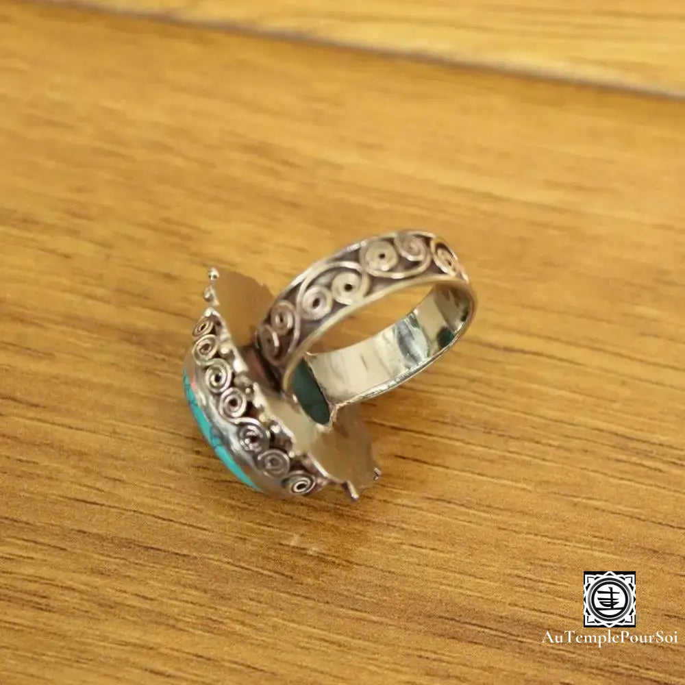 ’Couronne De Lhassa’ - Majestueux Anneau En Turquoise Bague - Tibet