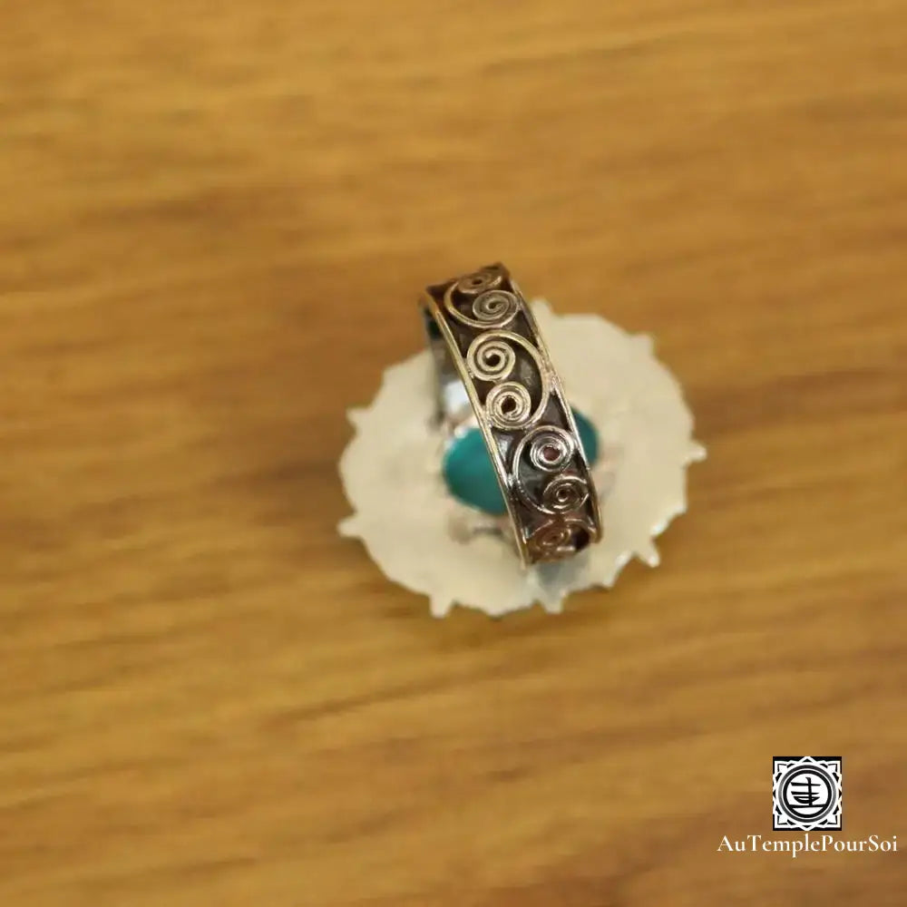 ’Couronne De Lhassa’ - Majestueux Anneau En Turquoise Bague - Tibet