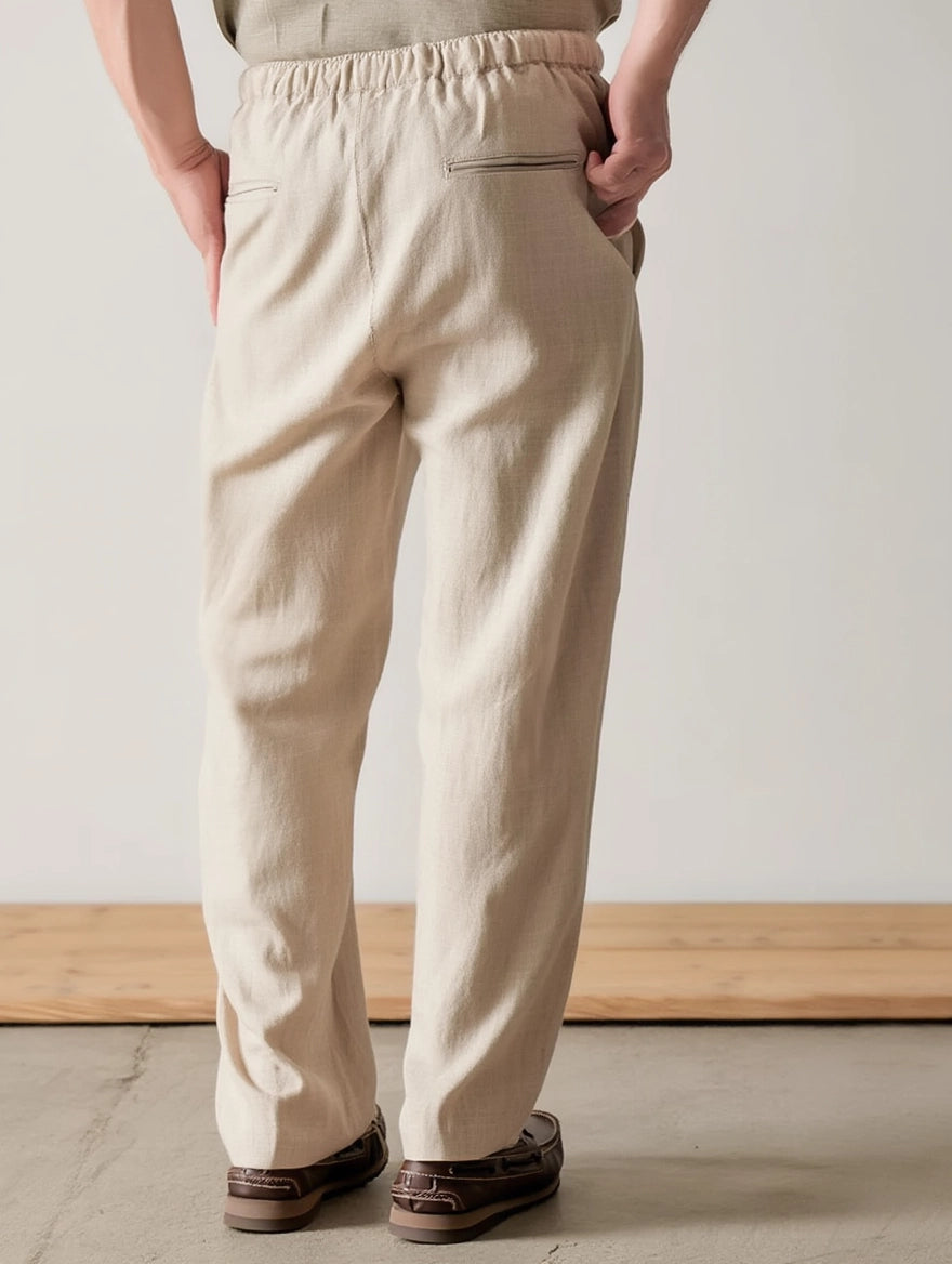 "Esperance" Pantalon en Lin Beige