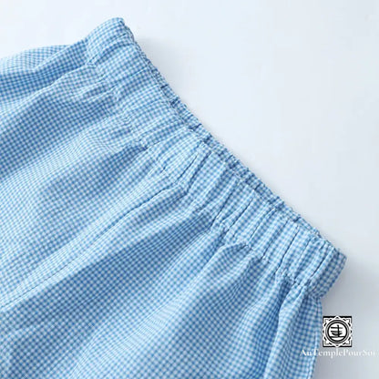 ’Douceur Gingham’ Ensemble Court À Carreaux – Haut Lacets Et Short Élastique Ensemble-Femme