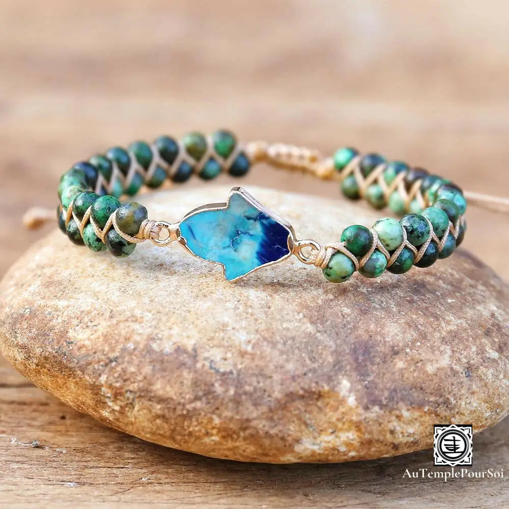 Bracelet de Lithothérapie en Jaspe pour Sérénité Marine