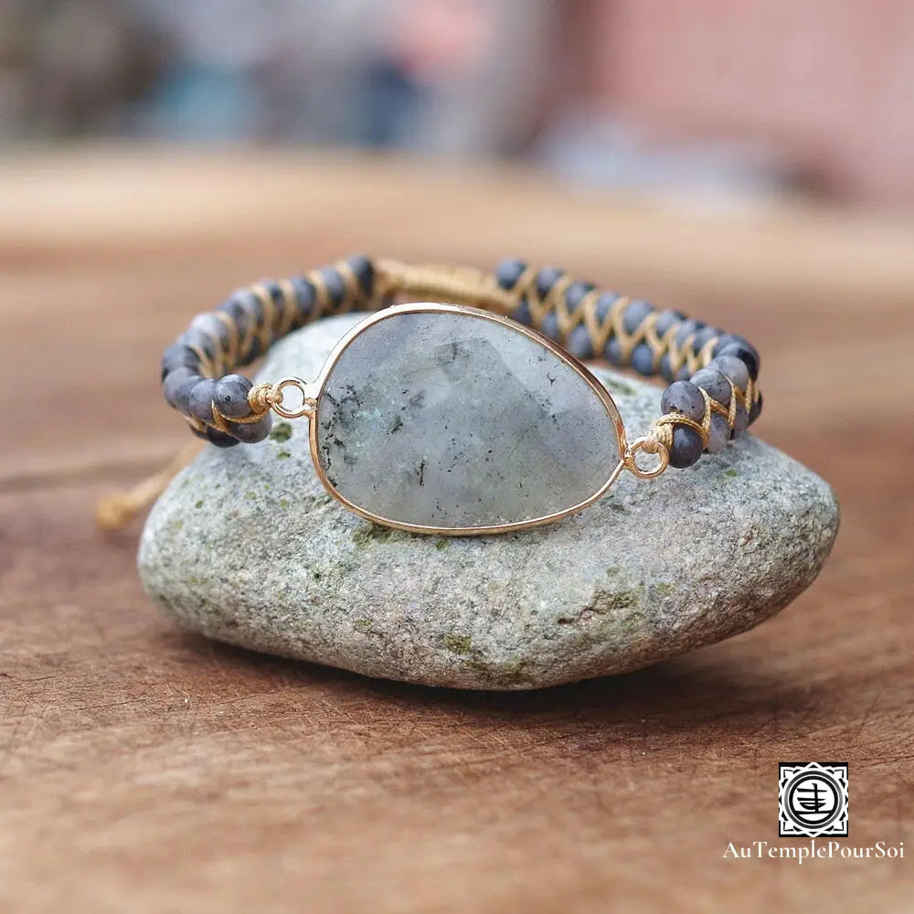 Bracelet de Lithothérapie en Labradorite pour Protection