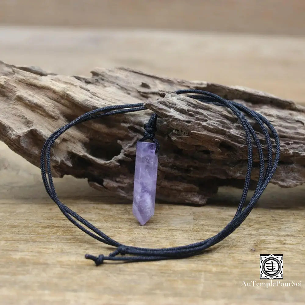 ’Éclat Éternel’ Pendentif Hexagonal En Pierre Naturelle Amethyste Pendentif