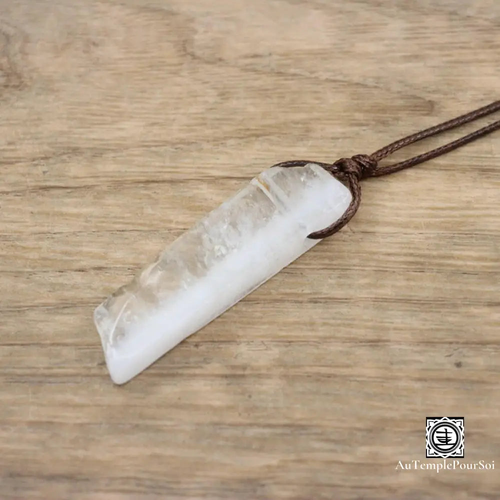 ’Eclat Mineral’ Pendentif En Pierre Naturelle Cristal De Roche Pendentif