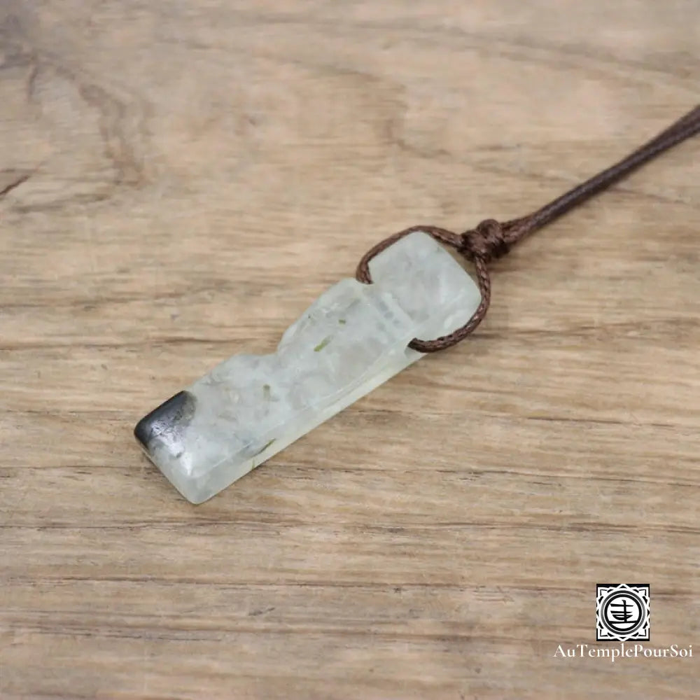 ’Eclat Mineral’ Pendentif En Pierre Naturelle Prehnite Pendentif