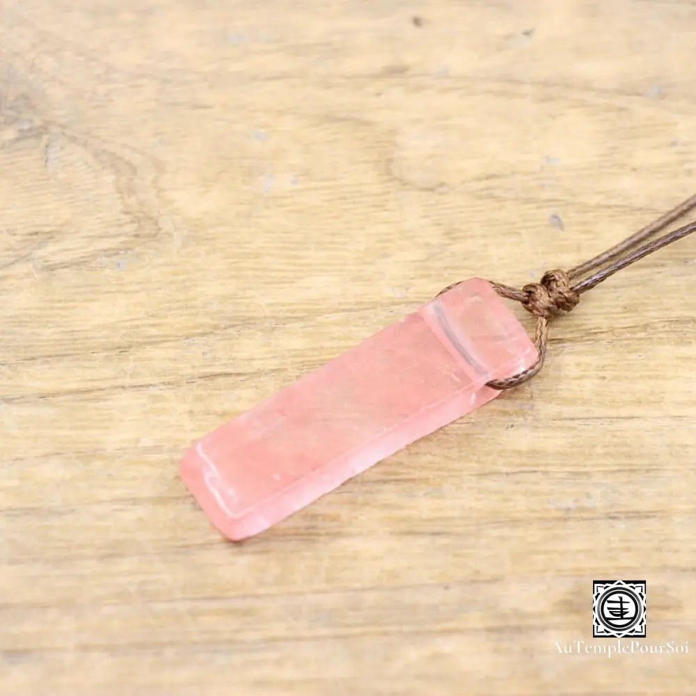 ’Eclat Mineral’ Pendentif En Pierre Naturelle Quartz Cerise Pendentif