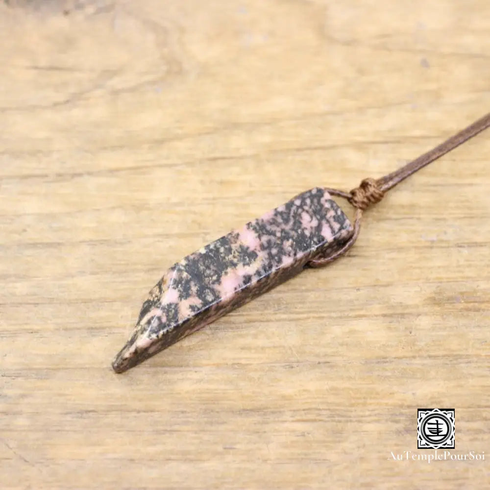 ’Eclat Mineral’ Pendentif En Pierre Naturelle Rhodonite Pendentif