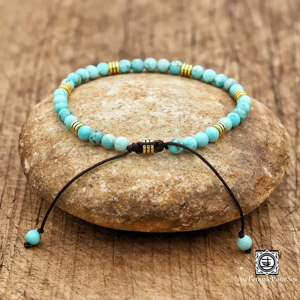 Bracelet de Lithothérapie en Turquoise - Éclat Céleste