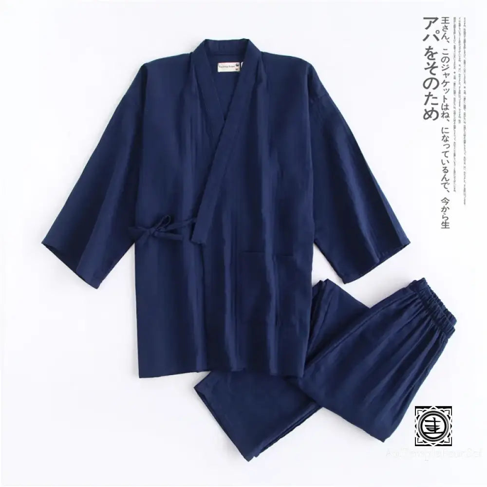 ’Eiko’ Ensemble Kimono Traditionnel Et Pantalon - Confort Élégant Pour Homme