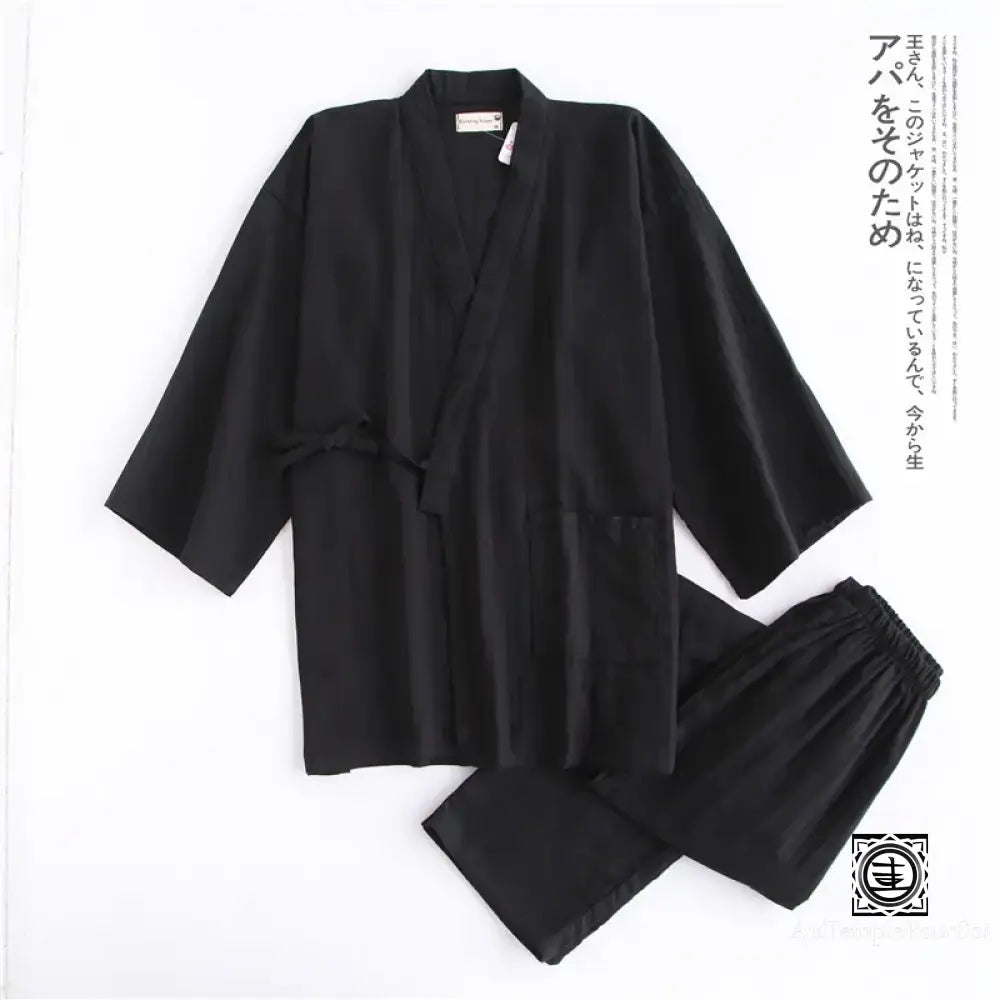 ’Eiko’ Ensemble Kimono Traditionnel Et Pantalon - Confort Élégant Pour Homme