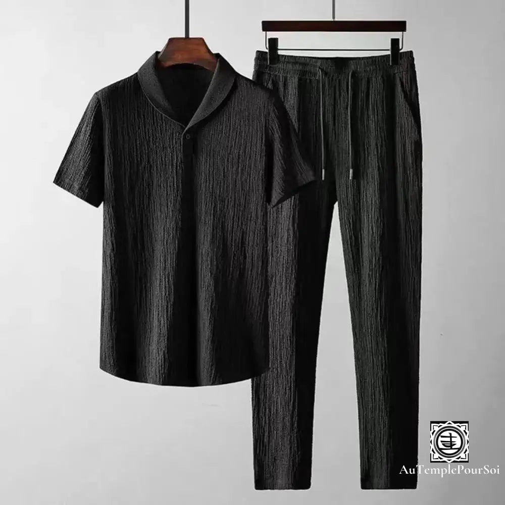 ’Élégance Nocturne’ Ensemble Chemise Et Pantalon Pour Homme - Classique Contemporain Ensemble-Homme