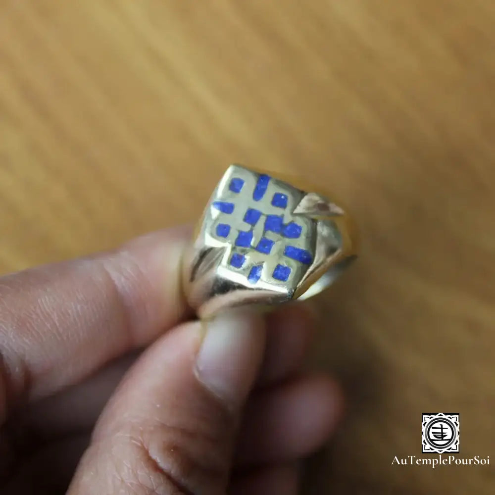 ’Énigme De Tangka’ - Anneaux Nœud Du Destin Lapis Lazuli / 8.25 (58.5 Mm) Bague - Tibet