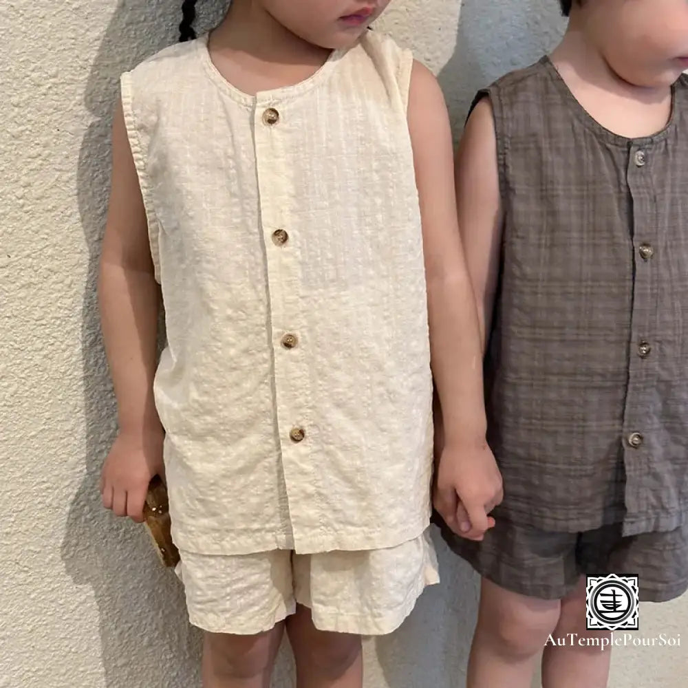 Ensemble ’Douce Brise’ Gilet Et Shorts Mixtes Pour Enfants Enfant-Ensemble