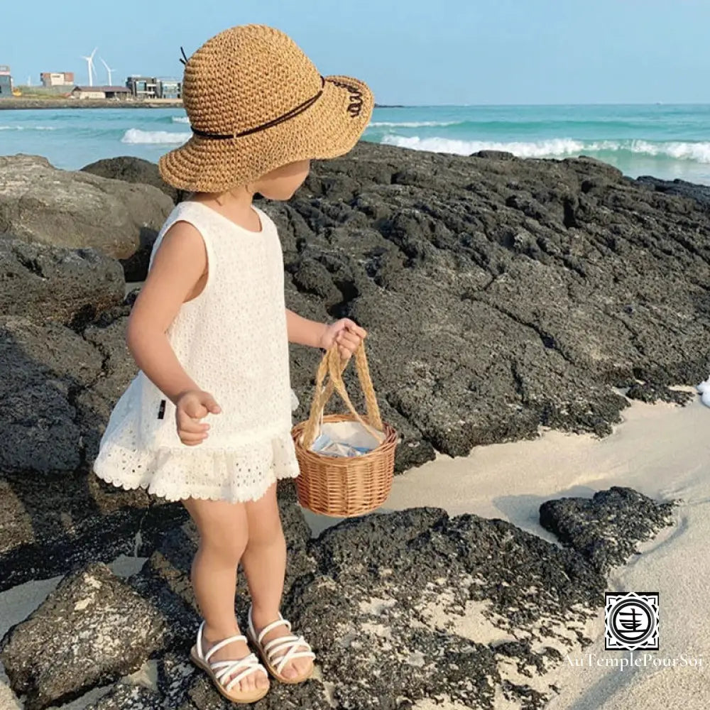 Ensemble ’Plage Enchantée’ T-Shirt Et Short En Dentelle Pour Filles Enfant-Ensemble