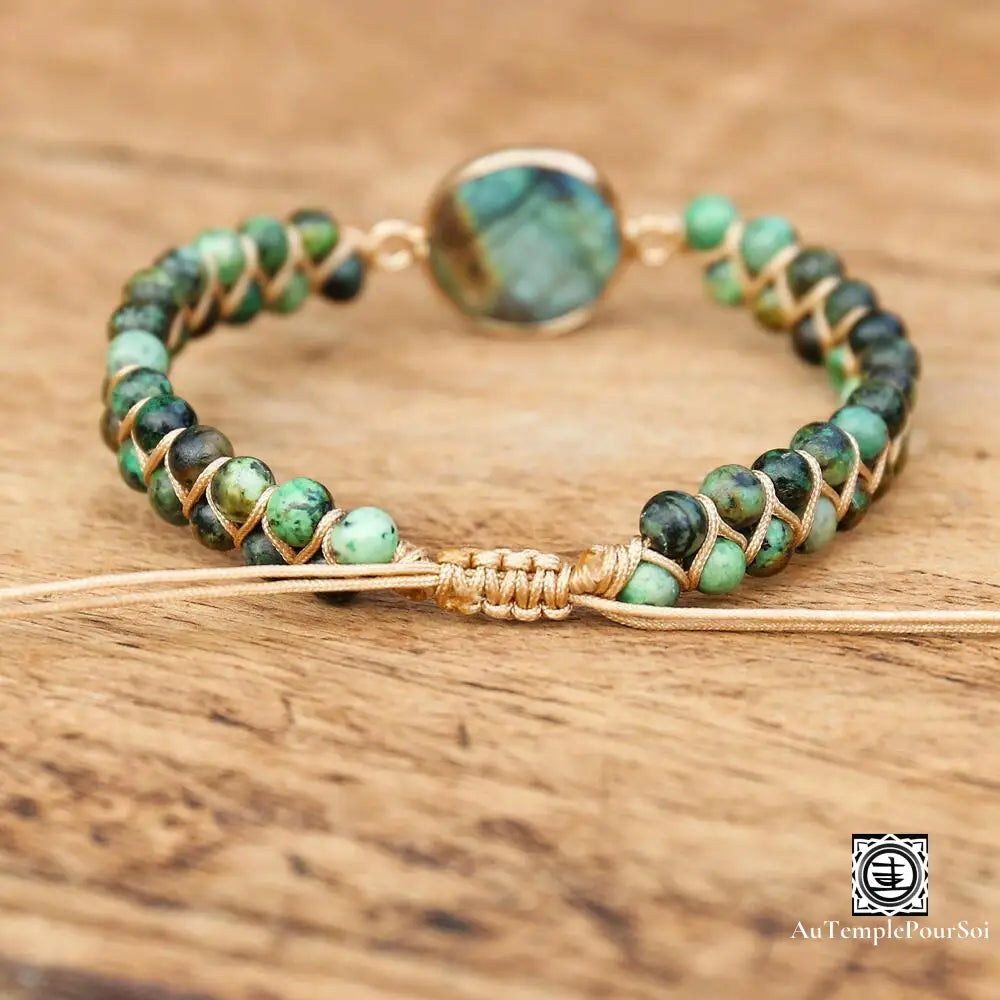 Bracelet Harmonisant en Labradorite et Jaspe Naturel