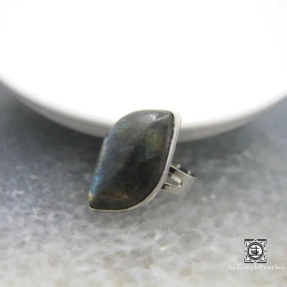 ’Eveil Intérieur’ Bague Réglable En Labradorite Naturelle Bague