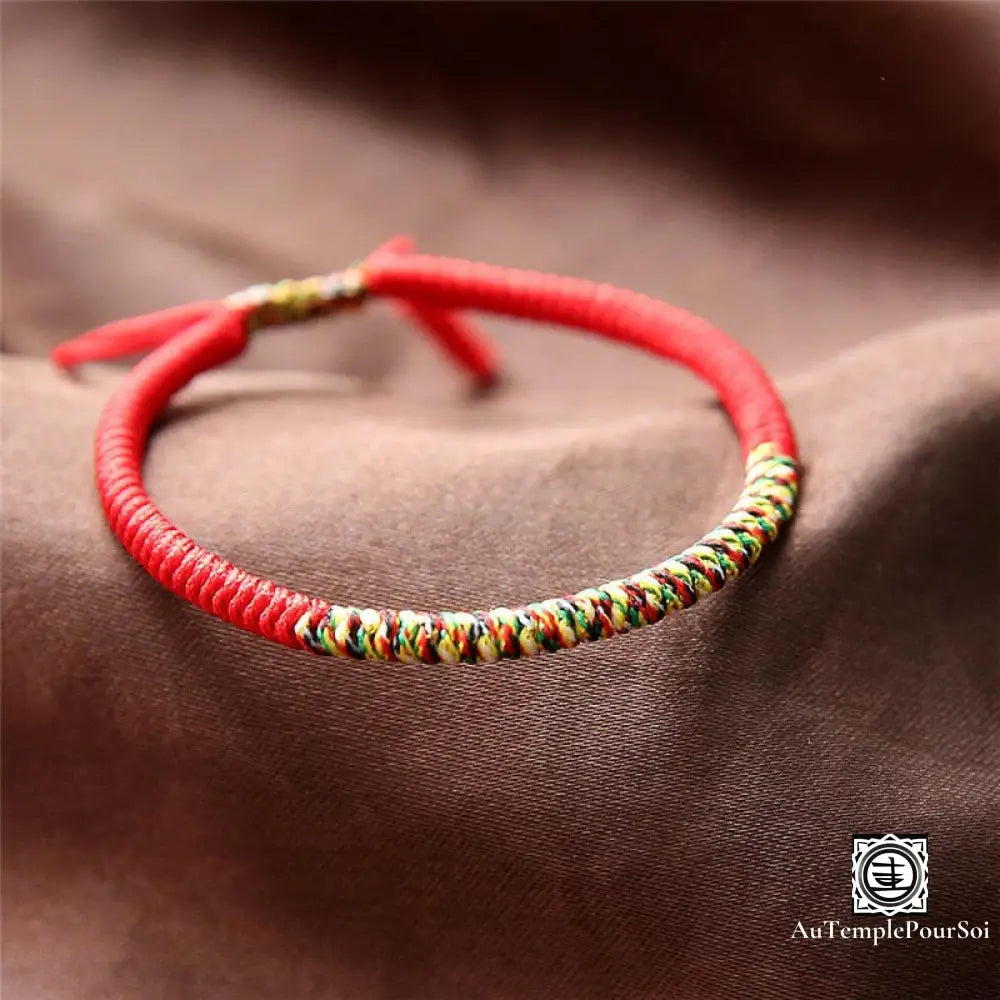 ’Gardien De Chance’ Bracelet Porte - Bonheur En Corde Tressé Rouge Bracelets