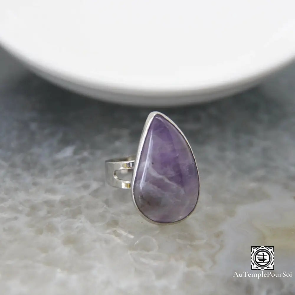 ’Goutte D’univers’ Bague Réglable En Pierres Naturelles Amethyste Bague