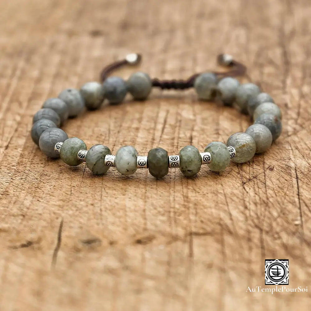 Bracelet Gris de l'Aurore en Labradorite Lumineuse