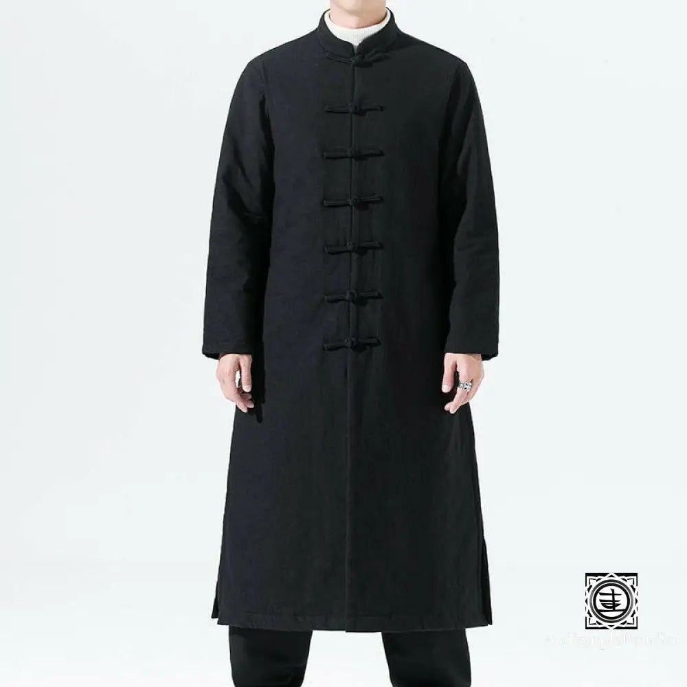 ’Gǔdiǎn’ Manteau Long Traditionnel En Coton Et Lin Manteau